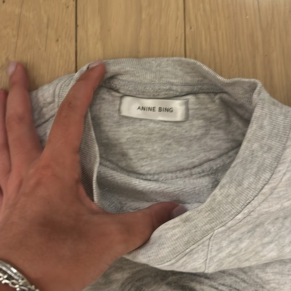 Anine Bing Gray Crewneck Sweater with Graphic - Picture 4 of 5
